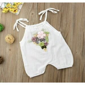 Los Angeles Boutique Baby Girl Bubble Romper One-Piece Jumpsuit Boho Gauzy 3-6 M